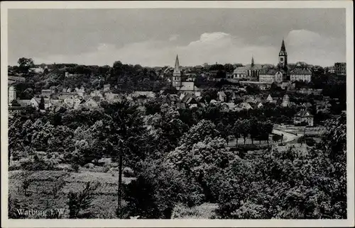 Ak Warburg in Westfalen, Panorama vom Ort