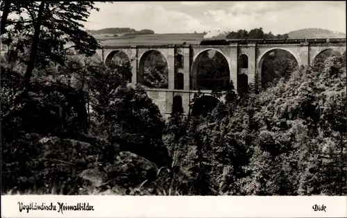 Ak Jocketa Pöhl im Vogtland, Elstertalbrücke