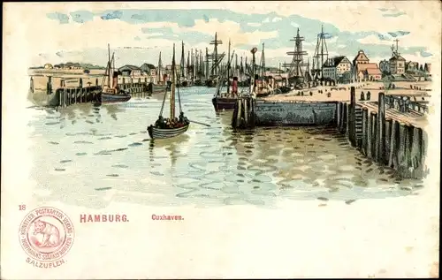 Litho Cuxhaven, Hafen, Hoffmanns Stärkefabriken Salzuflen