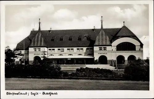 Ak Westerland auf Sylt, Rathaus, Stadthalle