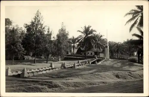 Ak Douala Duala Kamerun, Palmen, Treppenaufgang