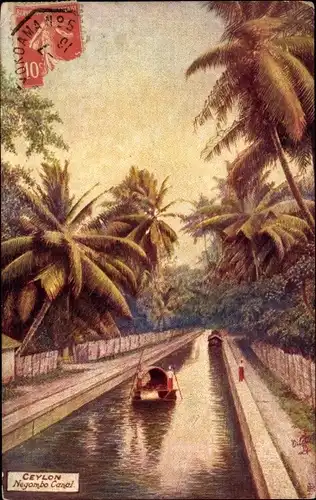 Künstler Ak Negombo Sri Lanka, Negombo Canal
