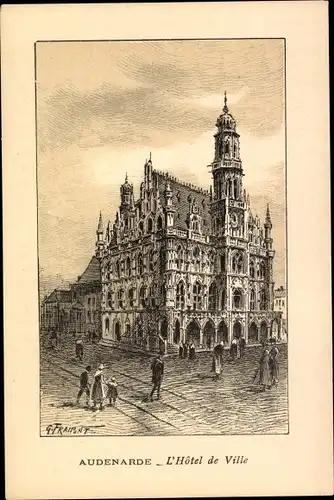 Künstler Ak Oudenaarde Audenarde Ostflandern, Hotel de Ville