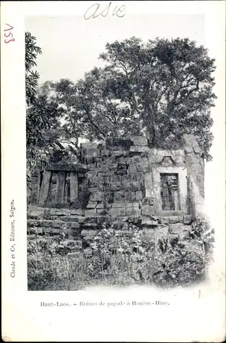 Ak Laos, Ruines de pagode a Houene Hine