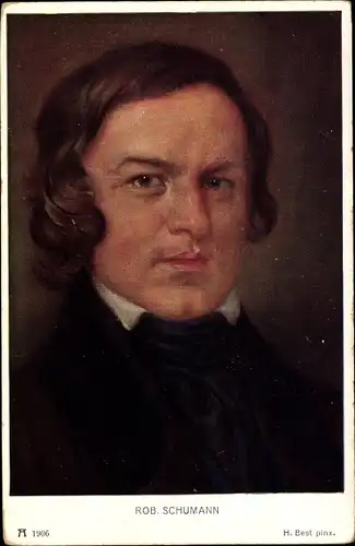 Künstler Ak Best, H., Komponist Robert Schumann, Pianist, Portrait, Ackermann 1906