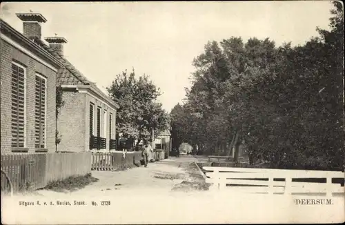 Ak Deersum Friesland Niederlande, Straßenpartie