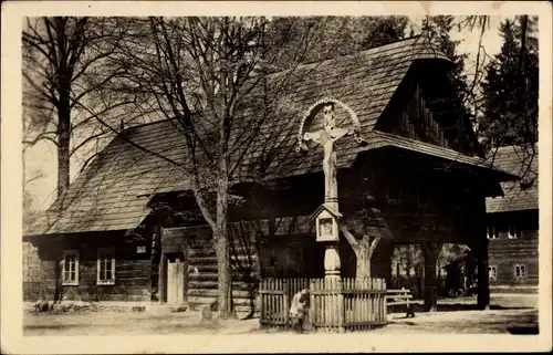 Ak Rožnov pod Radhoštěm Rosenau unter Radhost Region Zlin, Valašské muzeum v přírodě