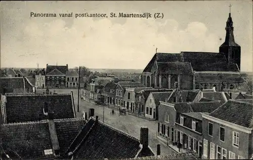 Ak Maartensdijk Utrecht Niederlande, Panorama vanaf postkantoor