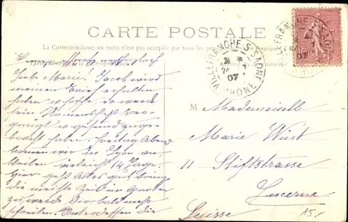 Ak Villefranche sur Saône Rhône, Un coin du Marché