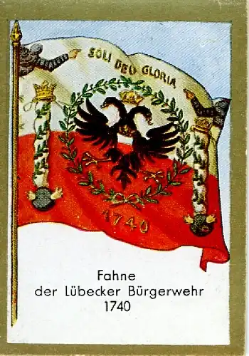 Sammelbild Historische Fahnen Bild 48 Fahne der Lübecker Bürgerwehr 1740