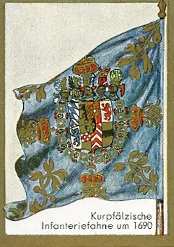 Sammelbild Historische Fahnen Bild Nr. 134, Kurpfälzische Infanteriefahne um 1690