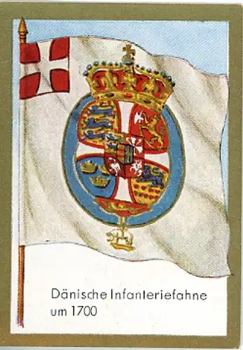 Sammelbild Historische Fahnen Bild Nr. 141, Dänische Infanteriefahne um 1700