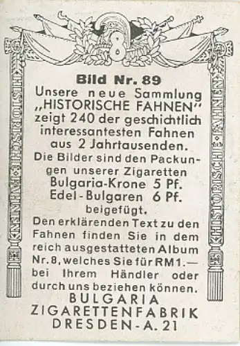 Sammelbild Historische Fahnen Bild 89, Fähnlein der Zunft zu Weinleuten, Basel 15. Jahrhundert