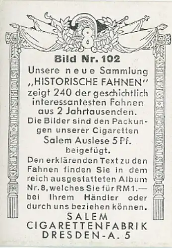 Sammelbild Historische Fahnen Bild 102 Fahne König Heinrichs IV. v. Frankreich und Navarra 1589-1610