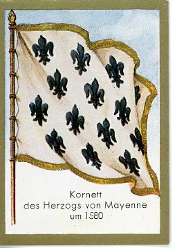 Sammelbild Historische Fahnen Bild 101, Kornett des Herzogs von Mayenne um 1580