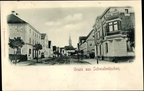 Ak Schwabmünchen in Schwaben, Straßenpartie