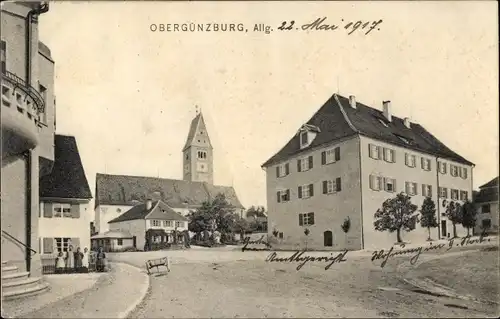 Ak Obergünzburg im Allgäu, Straßenpartie