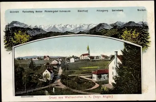 Ak Waltenhofen im Oberallgäu, Berge, Teilansicht