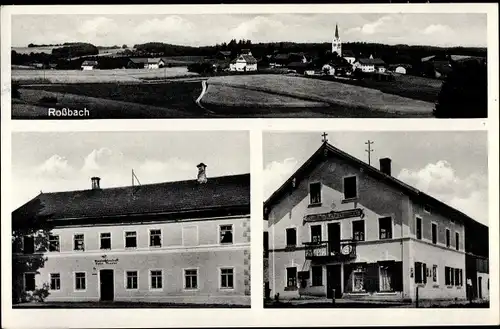 Ak Roßbach in Niederbayern, Handlung von Martin Brunnmeier, Gastwirtschaft Felix Trager, Totale