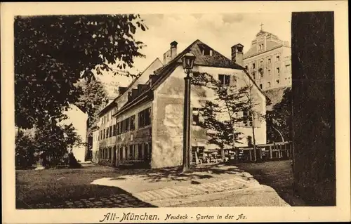 Ak Au München Bayern, Neudeck-Garten in der Au