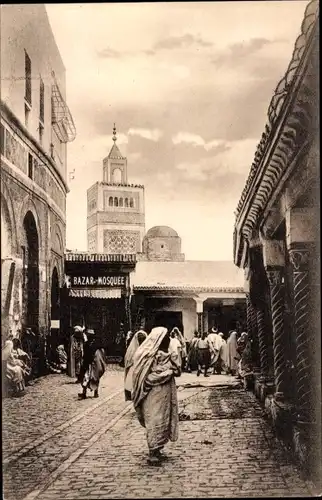 Ak Tunis Tunesien, Rue Sidi ben Ziad, Bazar, Moschee