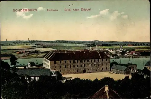 Ak Sønderborg Sonderburg Dänemark, Schloss, Blick nach Düppel