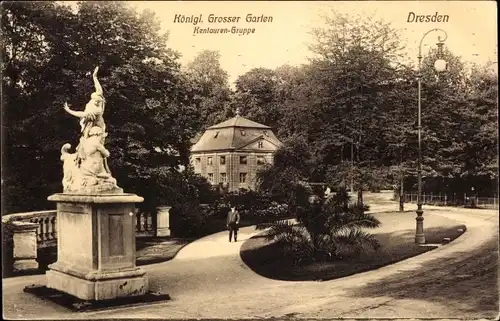 Ak Dresden Altstadt, Kgl. Großer Garten, Centauren-Gruppe