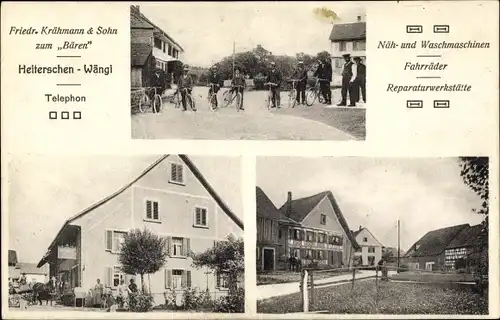 Ak Heiterschen Wängi Kt. Thurgau, Gasthaus zum Bären, Reparaturwerkstätte f. Fahrräder, Nähmaschinen