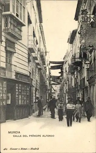Ak Murcia Stadt Spanien, Calle del Príncipe Alfonso