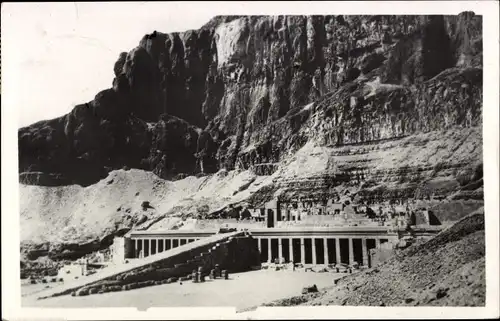 Ak Theben Ägypten, General View of Deir el Baharl Temple of Queen Hatshepsut