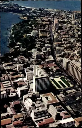 Ak Dakar Senegal, Place de l'Independance et la Place Protet, Fliegeraufnahme