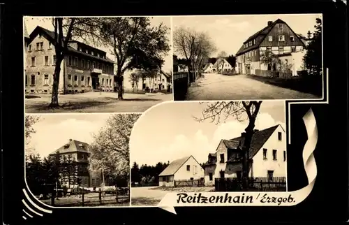 Ak Reitzenhain Marienberg im Erzgebirge, Teilansichten, Straßenpartie