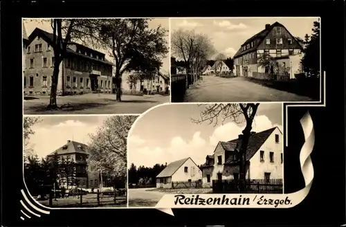 Ak Reitzenhain Marienberg im Erzgebirge, Teilansichten, Straßenpartie