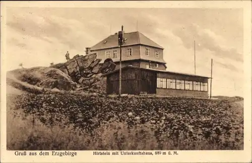 Ak Satzung Marienberg im Erzgebirge, Hirtstein mit Unterkunftshaus