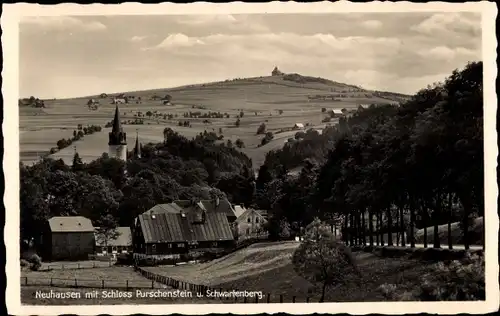 Ak Neuhausen im Erzgebirge, Schloss Purschenstein, Schwartenberg