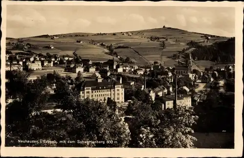 Ak Neuhausen im Erzgebirge, Panorama mit dem Schwartenberg