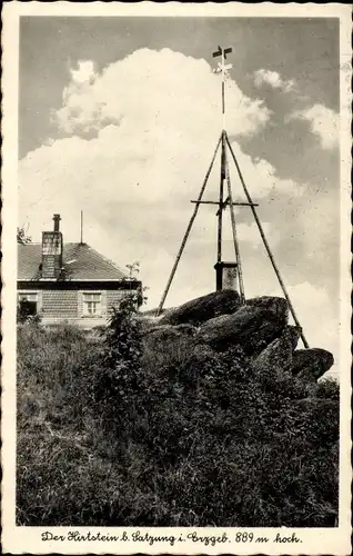 Ak Satzung Marienberg im Erzgebirge, Hirtstein, Denkmal