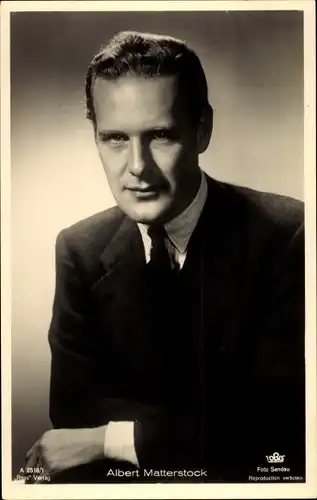 Ak Schauspieler Albert Matterstock, Portrait