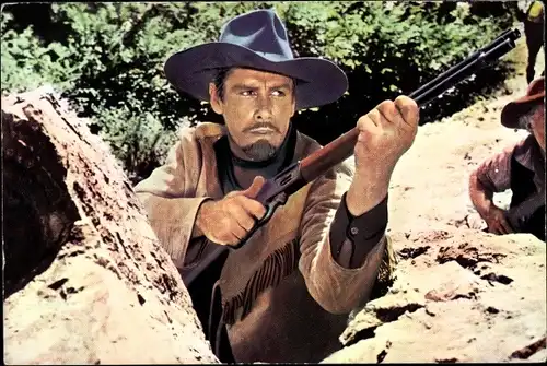 Ak Schauspieler Gordon Scott, Filmszene, Das war Buffalo Bill, Cowboy, Bild Nr. 32