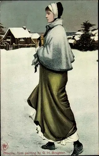 Künstler Ak Boughton, G. H., Priscilla, Frau mit Gebetbuch