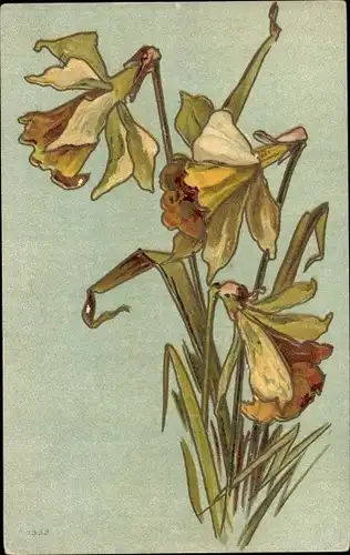 Präge Ak Blühende Blumen