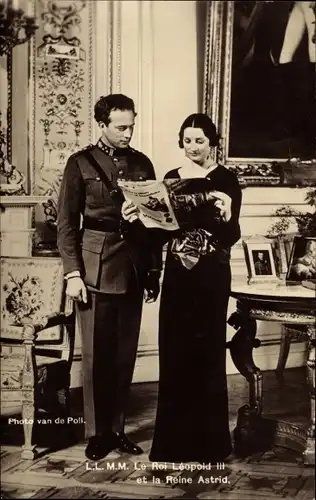 Ak König Leopold III. von Belgien, Königin Astrid von Belgien, S.M. la Reine Astrid