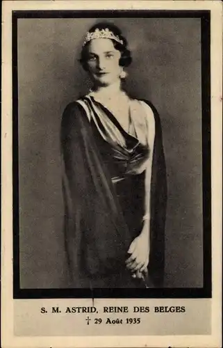 Ak Königin Astrid von Schweden, Königin von Belgien, Portrait
