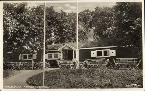 Ak Karlskrona Schweden, Kaffestugan i Wämöparken