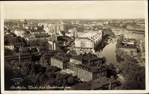 Ak Stockholm Schweden, Utsikt fran Stadshusets torn