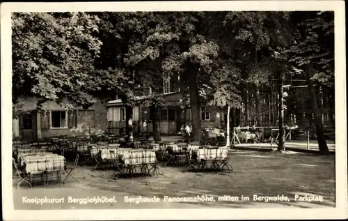 Ak Berggießhübel in Sachsen, Bergbaude Panoramahöhe, Gartenterrasse