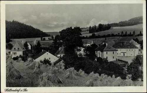 Ak Hellendorf Bad Gottleuba in Sachsen, Ortsansicht, Gasthof Erblehngericht
