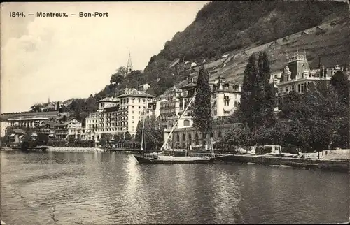 Ak Montreux Kanton Waadt, Bon Port