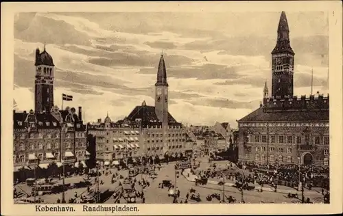 Ak København Kopenhagen Dänemark, Raadhuspladsen