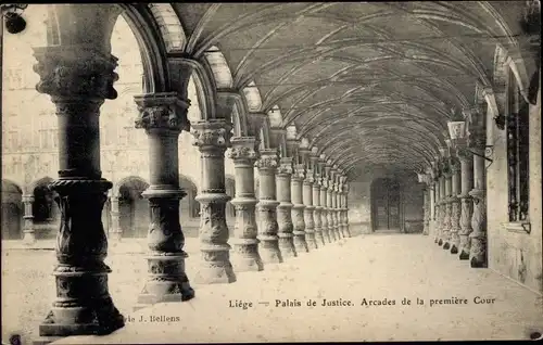 Ak Liege Lüttich Wallonien, Palais de Justice, Arcades de la premiere Cour
